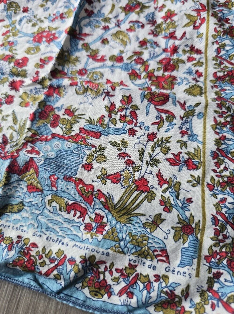 Musée de l'Impression Mulhouse Voile de Gênes Floral Cotton Scarf Toile France